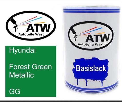 Hyundai, Forest Green Metallic, GG: 500ml Lackdose, von ATW Autoteile West.